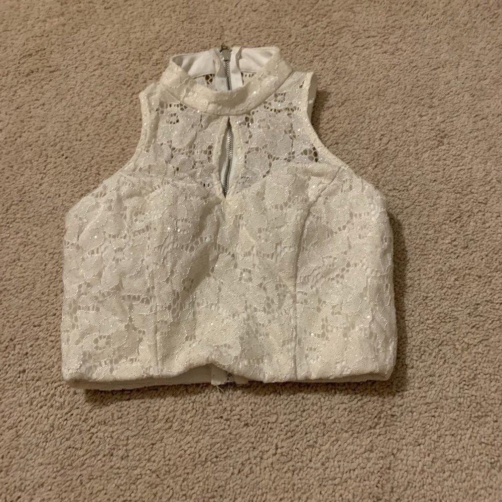 Sparkly halter crop top.